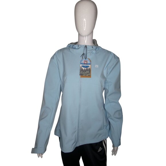 Avalanche Baby Blue full zip waterproof women's jacket‎ with hood size XL - Picture 2 of 9